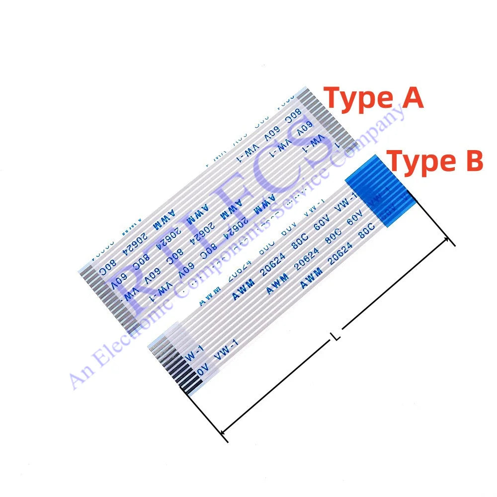 10 100 PCS 1.0 MM PITCH FFC FPC Ribbon Flexible Flat CABLE  4 5 6 8 10 12 14 15 16 20 26 30 34 40 Pin Same Opposite Contact Side