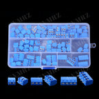 100PCS 2P PCB Screw Terminal Block Connector KF301 Pitch 5.0MM 2P 3P 4P Splicable Kit Box KF301-2 Blue KF301-2P KF301-3P KF-301