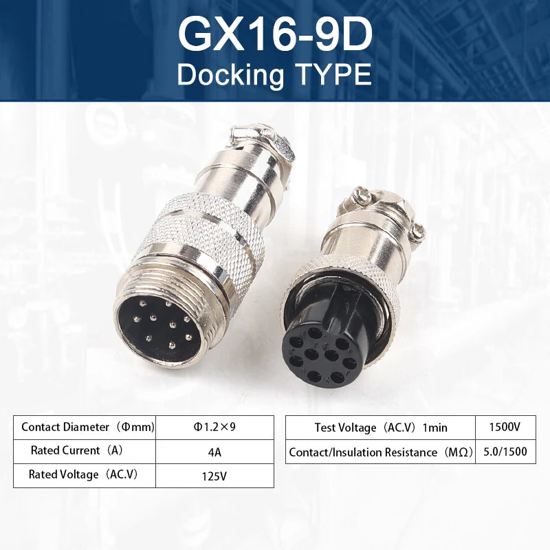 1PCS GX16 2/3/4/5/6/7/8/9/10 Pin Male&Female Docking Aviation Plug Socket Circular Connectors Cable butt joint push-in Port