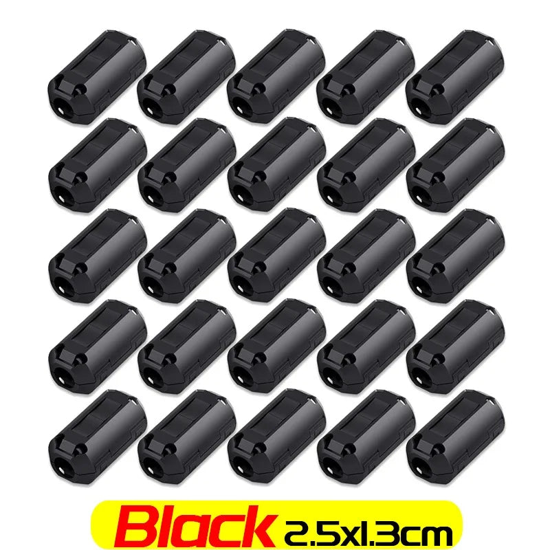 1/20PCS Noise Filter Magnetic Clips Anti-Interference High-Frequency Ferrite Core Choke Clip for Speakers Video Radio Cable Wire