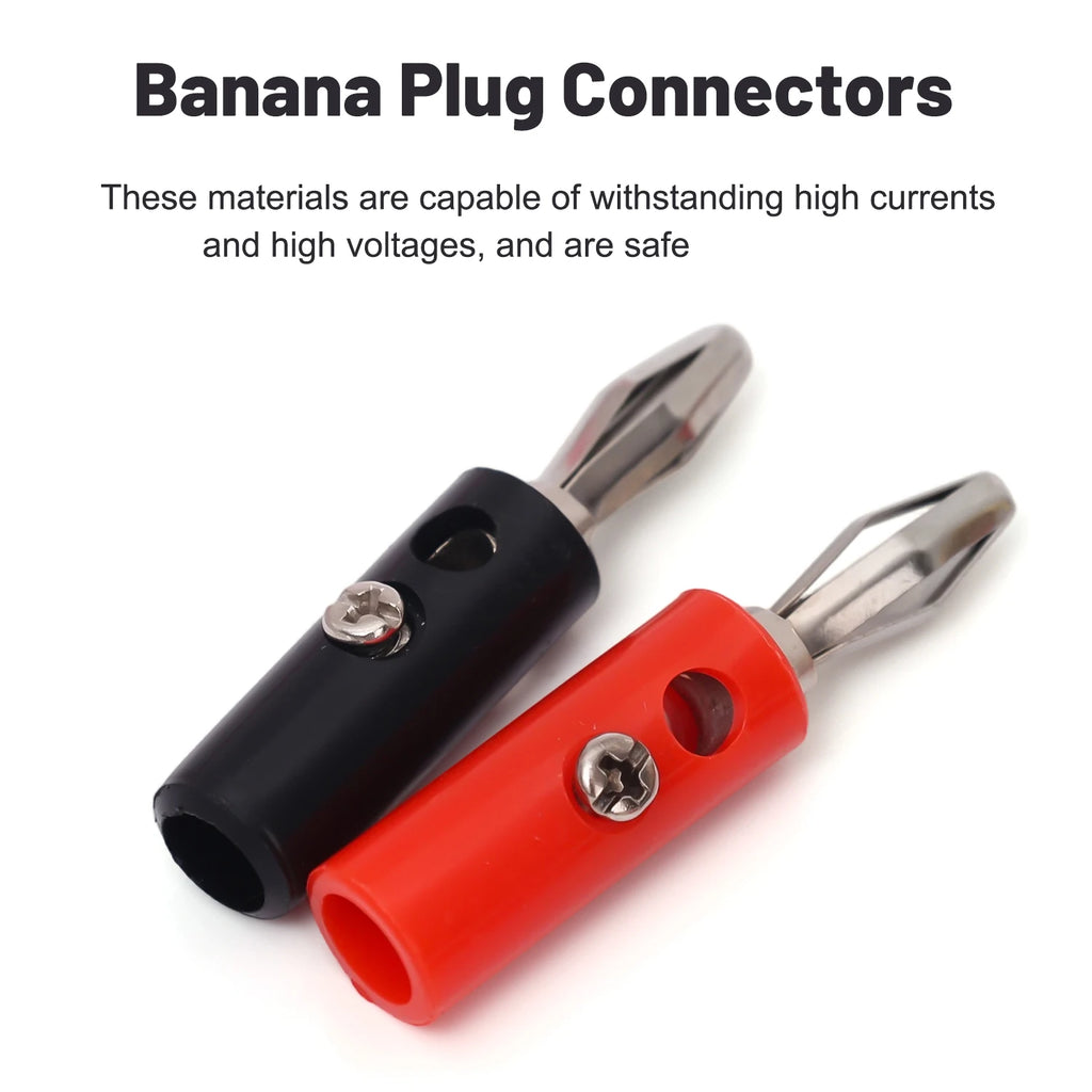 4mm Banana Plugs Stackable Connectors for Speaker Wire 4MM Banana Plug Male Audio Speaker Jack Amplifier Terminal Adapters