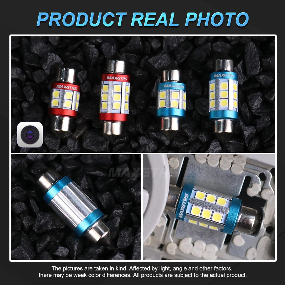 2x C5W LED Bulb CANBUS 12V Festoon 31mm 36mm 41mm C10W Car Interior Light License Plate Reading Lamp 3030 SMD 6000K White 12V