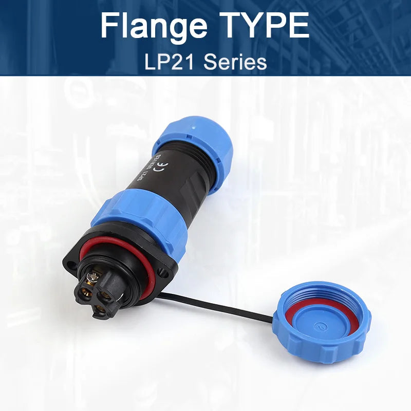 LP/SP21 Nut/Flange/Docking Waterproof Connector Welding Free 2/3/4/5/6/7 Pin IP68 Outdoor Female Plug Male Socket Screw Wiring