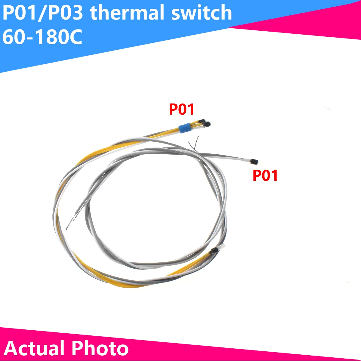 Lot P01/P03 PTC Thermistor Thermal Switch For Motor Protector/Temperature Sensor 60/70/80/90/100/110/120/130/140/150/160℃