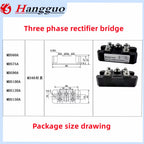 MDS60-16 60A 75A 90A 100A 120A 150A Three-phase Rectifier Module MDS100-16 AC/DC module 60A 1600V 3-Phase Diode Bridge Rectifier