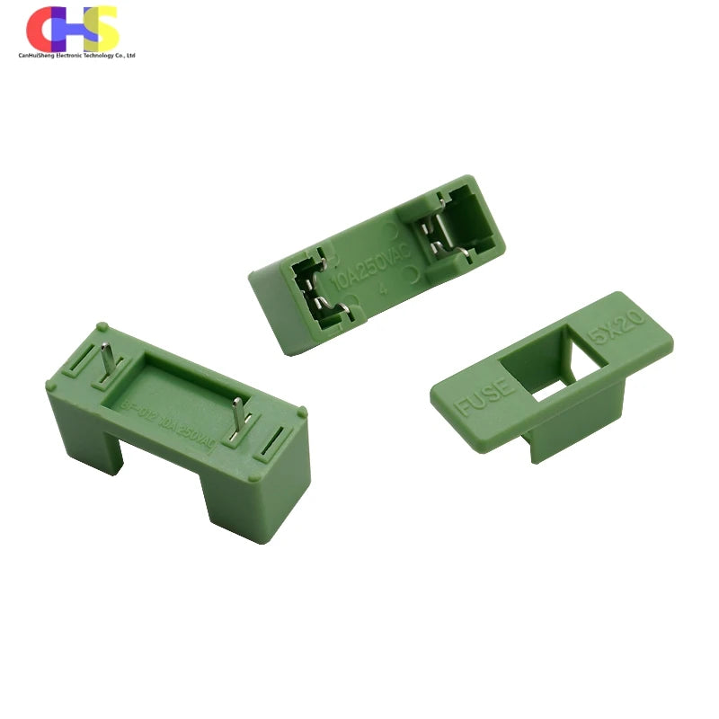 （10-50PCS）BF-012 5x20mm Fuse Holder With 5*20mm 0.2A-10A 250V Glass Tube Fuse For PCB Panel Mounting Foot distance 15mm 22mm