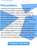 10pcs 275VAC capacitor X2 series 0.01UF ~ 2.2UF Polypropylene film capacitor New 10nf 100nf 150nf 200nf 680nf 470nf 1UF