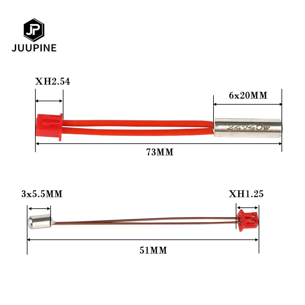 For Sprite Extruder Ender 3 S1 Pro 3D Printer 24V 40/50W Cartridge Heater NTC100K High Temperature 300°C Thermistor Heating Tube