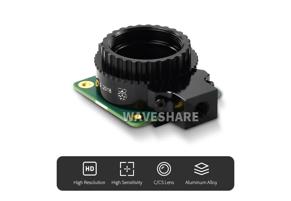 Original Raspberry Pi High Quality Camera, 12.3MP IMX477 Sensor, High Sensitivity, Supports C-Mount and CS-Mount Lenses