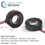 Current Transformer CT QNCT16L 10A 10mA 20A 20mA 30A 30mA 50A 50mA 2000:1 10A 5mA 20A 10mA 100A Micro Current Transducer Sensor