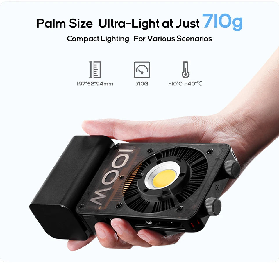 ZHIYUN Official CINEPEER CX100 100W Pocket Video Light Handheld LED COB Light Photography Fill Light For Live Streaming Outdoors