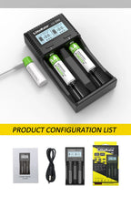 LiitoKala Lii-CH4 Smart Charger for 18650/21700/26650/AA/AAA/Ni-MH/Li-ion,1.2V/1.5V 4-Slot Fast Charge, USB-C, Auto Detect