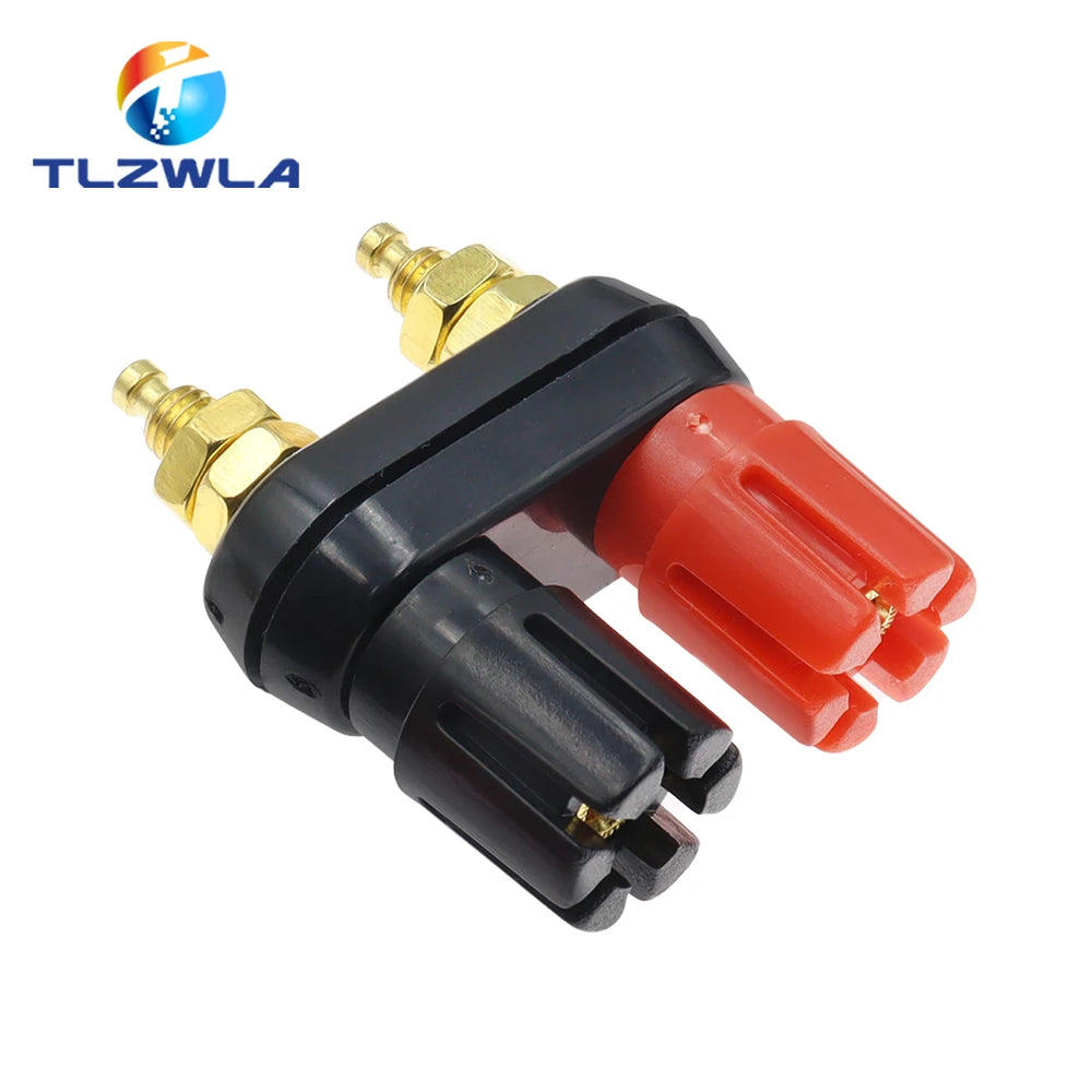 1PCS Banana plugs Couple Terminals Red Black Connector Amplifier Terminal Binding Post Banana Speaker Plug Jack