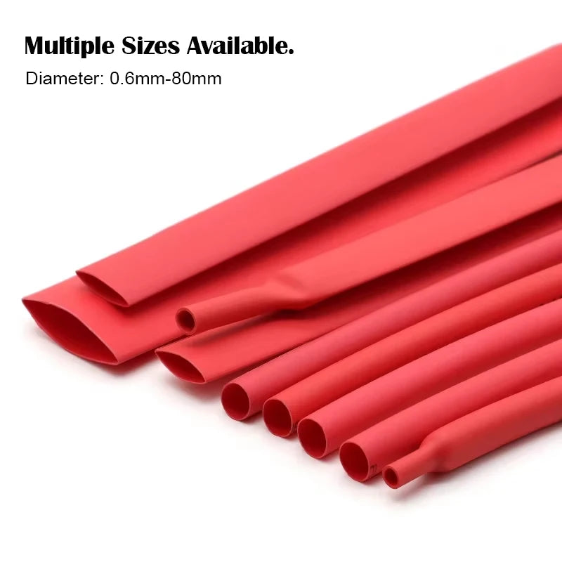 1M-25M 0.6mm~40mm Black Red Polyolefin Shrinking Assorted Heat Shrink Tube Cable Insulated SleeveTubing Wire Connector Protector