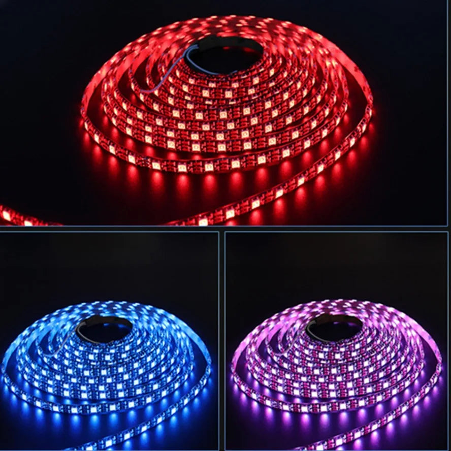 WS2811 SM16703 5050 RGBIC Led Lights DC12V 24V RGB Led Strip Light IP65 IP68 Waterproof Smart Pixels Magic Light Black White PCB