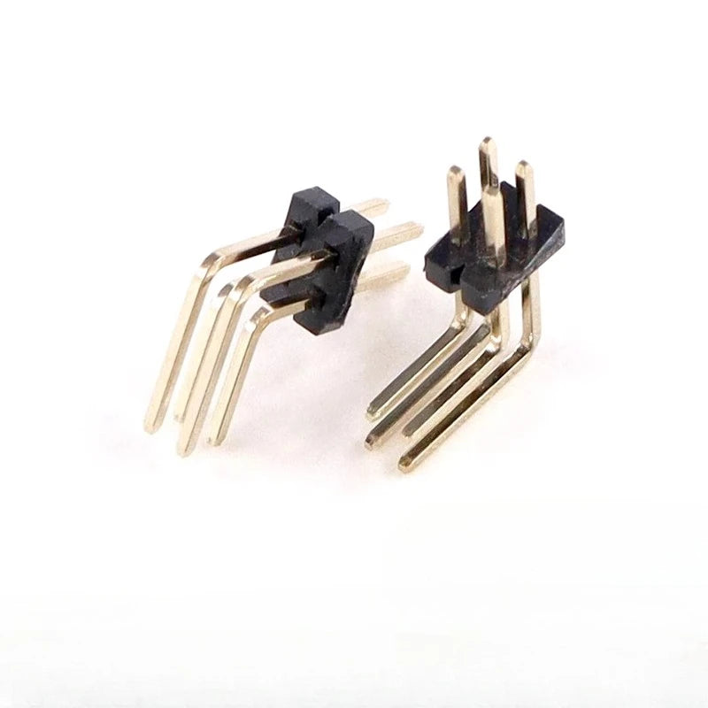 10pcs 1.27mm Pitch Dual Row Bent Right Angle 90 Degree 2*2/3/4/5/6/7/8-50P Dual Row Male Pin Header PCB Board Connector