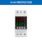 63A 230V Din Rail Adjustable Over Under Voltage Protective Device Protector Relay Over Current Protection Energy KWH Meter