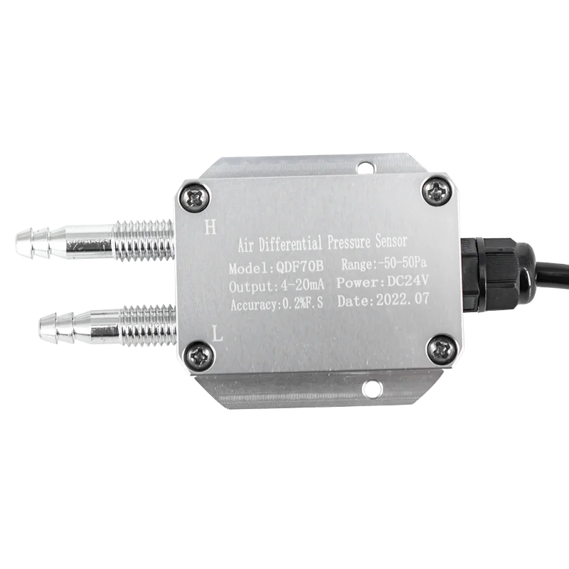 All Metal Differential Pressure Sensor Tools Air Wind Pressure Differential Transmitter 4-20mA Output -10Kpa ~ 10Kpa