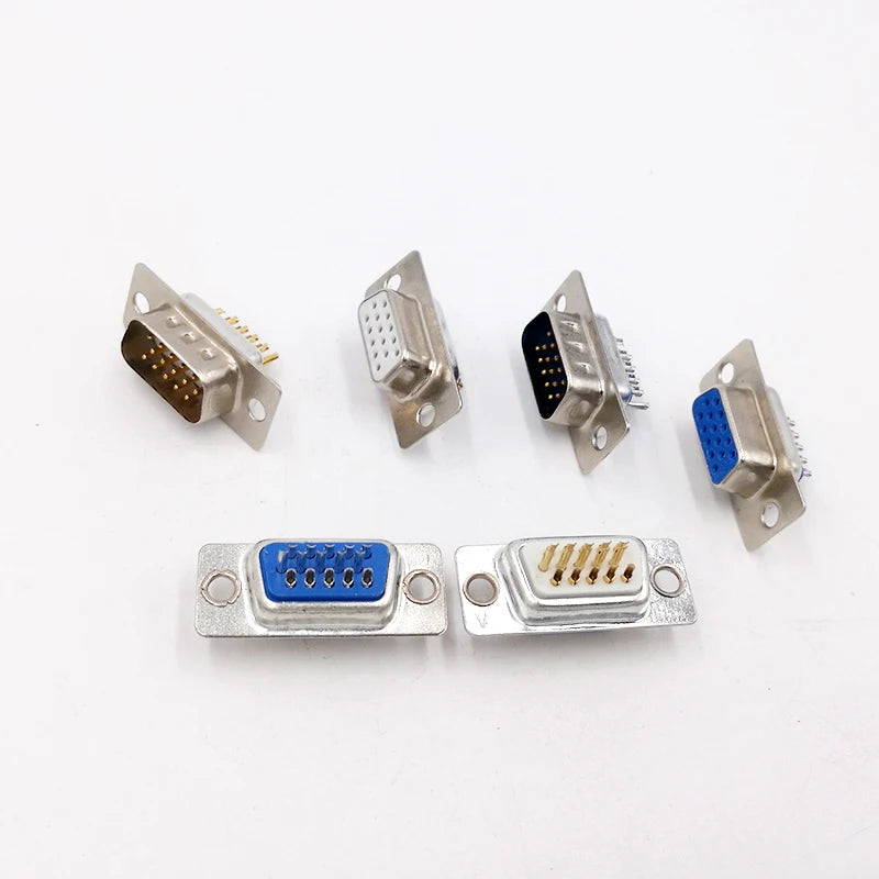 10PCS DB9 Adapter Connector Core RS232 Serial COM Plug Connectors Hole/pin DB15 Female Male Port Socket D Sub DP9 Plastic Case