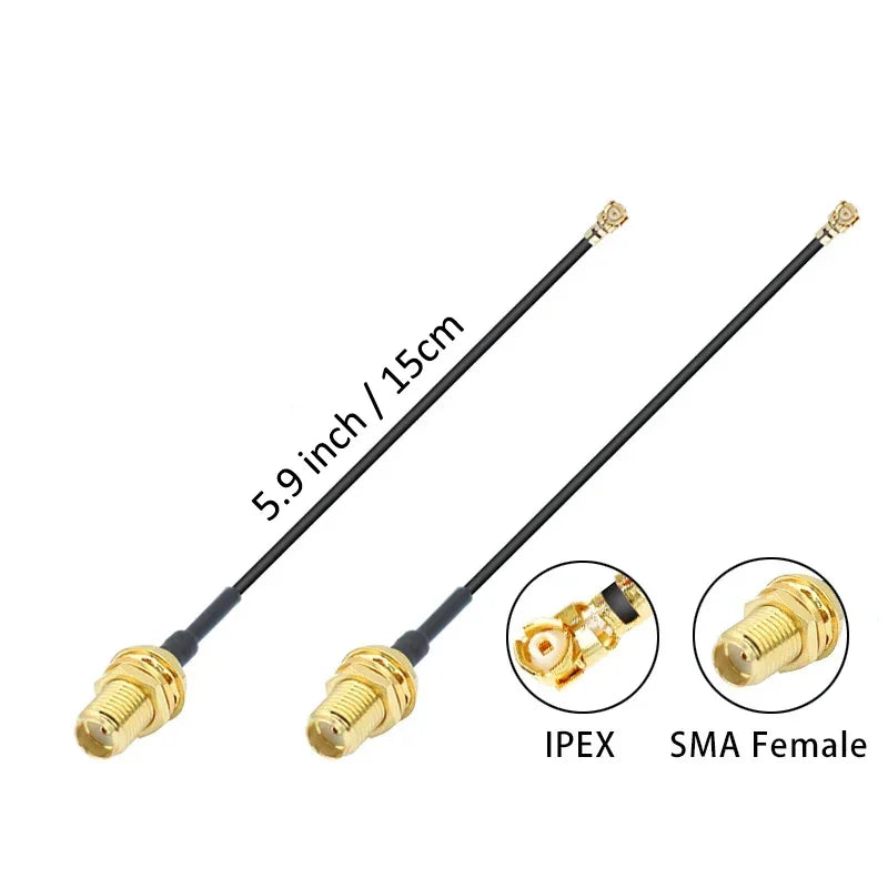 Dual Band 2.4GHz 5.8GHz Wifi Antenna + 15CM Cable to RP-SMA for Mini PCIe Card Wireless Routers, PC Desktop, Repeater