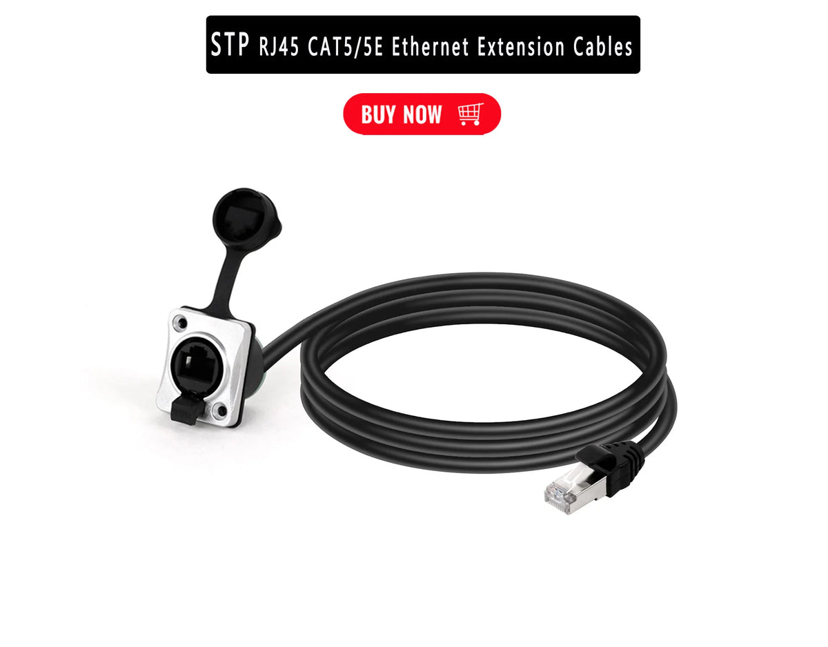 1PC RJ45 8p8c Waterproof Connector, RJ45 male to female, 15cm cable,Panel Mount type,zinc alloy body+PA6 plastic+copper contact