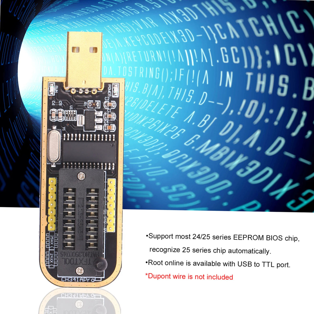CH341A USB Programmer  BIOS Flasher Programmable Logic Circuits with SOP8 Flash Clip Suitable for 24/25 Series Chip