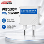 QT-10 CO2 Transmitter NDIR Carbon Dioxide Sensor RS485 4-20mA 0-5V 0-10V 10-30VDC IP65 for Greenhouse HVAC Factory