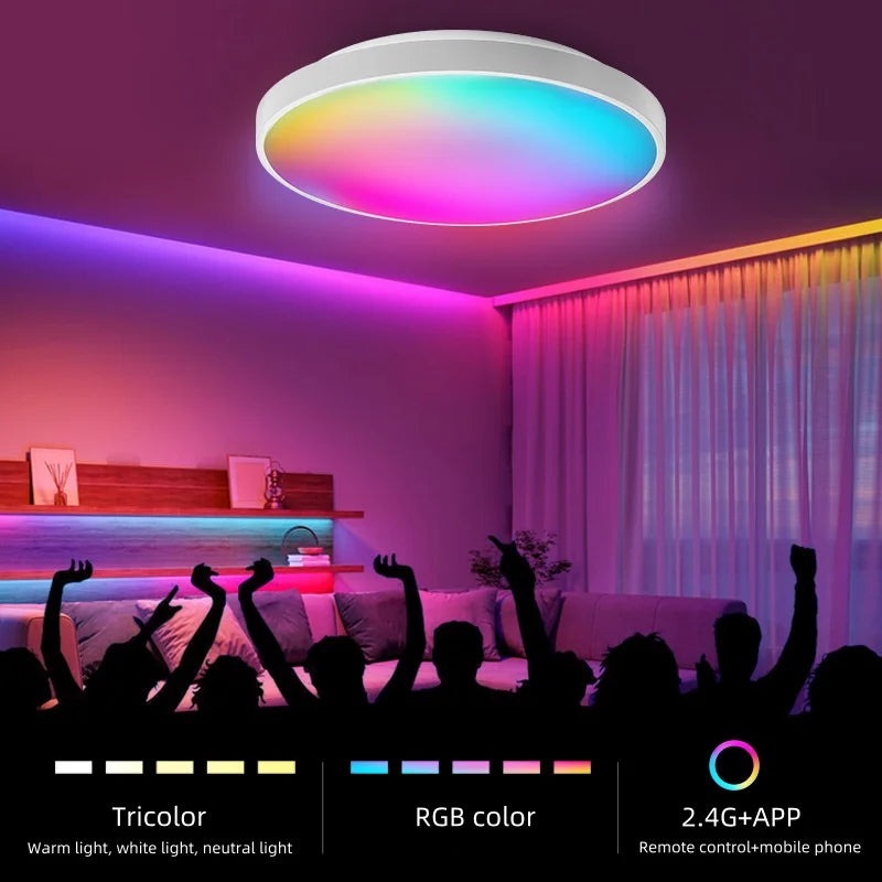 38cm RGB Smart LED Ceiling Light Dimmable Tuya APP Remote Alexa Google Voice Control Living Room Bedroom Home Decor Ceiling Lamp