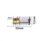 GA12-N20 DC 3V 6V 12V micromotor All-metal gearbox gear reduction motor 15rpm 30rpm 50rpm 60rpm 200rpm 300rpm 500rpm 1000 rpm.
