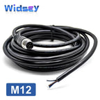 M12 Aviation Plug Connector 2 3 4 5 6 8 Pin Male Female Waterproof Sensor A-type Straight Head with Plug PVC Signal Line 0.2-10M