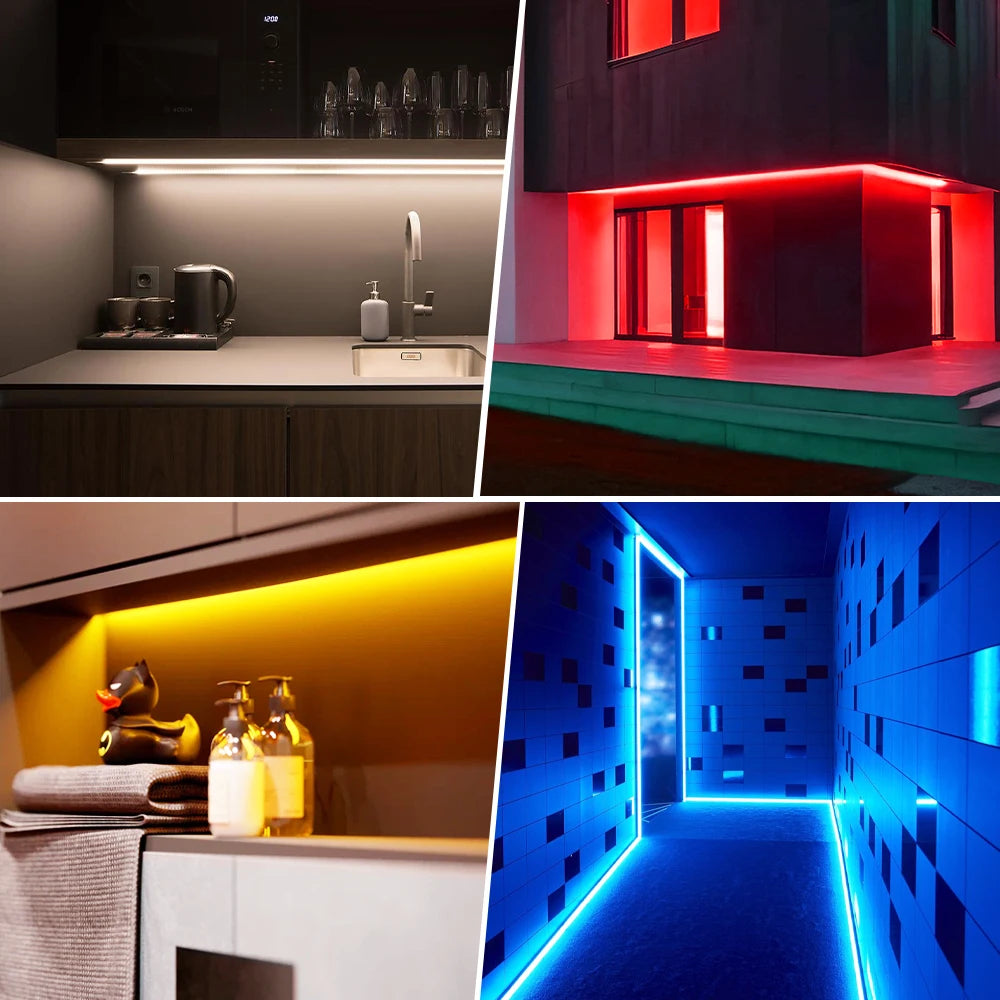 220V LED Strip 2835 120LEDs/m Waterproof 0.5M 5M 10M 20M 30M 40M Flexible Lamp Adhesive Tape White Red Green Ice Blue Pink