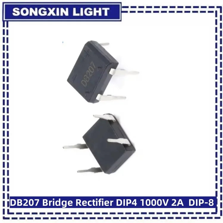 20PCS LUASAMIROB DB207 Bridge Rectifier DIP4 1000V 2A DB207S Power Diode Rectifiers Electronic Components IC