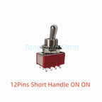 1pc SH T8013-Z1 12mm ON-OFF-ON SPDT DPDT 3/6Pin 2/3Position Maintained Toggle Switch Large Long Handle 3A 250VAC/5A 125VAC