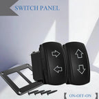Waterproof 12V/24V 7-Pin DPDT Reverse Polarity Rocker Switch Blue LED Latching/Momentary On-Off-On for DC Linear Actuators Motor