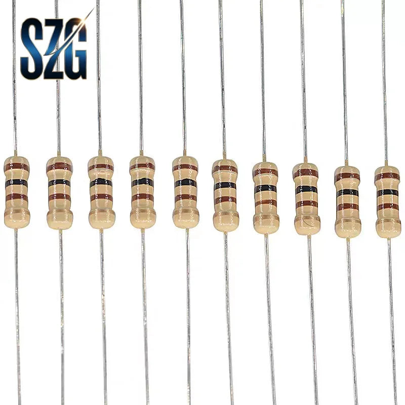 100Pcs/Lot 0.25W Carbon film Resistance 1/4W 1% Metal film Resistor 10R 150R 1K 22K 100K 3M 4.7M 5.6M 7.5M ohm Power Resistance