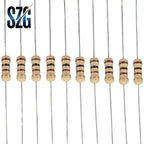 50Pcs/Lot 0.5W DIP Carbon film Resistance 1/2W 0R~10M 5% 0R 5.1R 10R 100R 1K 2K 100K 680K 1M 4.7M 5.6M 10M ohm Power Resistance
