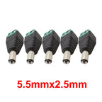 5/10Pcs 5.5 x 2.1mm 5.5 x 2.5mm DC Power Male Female Plug Jack Connector Adapter For 3528 5050 LED Strip Light Camera