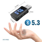 Mini USB Transmitter ReceiverCar Bluetooth 5.3 FM02  with LED Display Handsfree Call Car Kit Auto Wireless Audio For Fm Radio