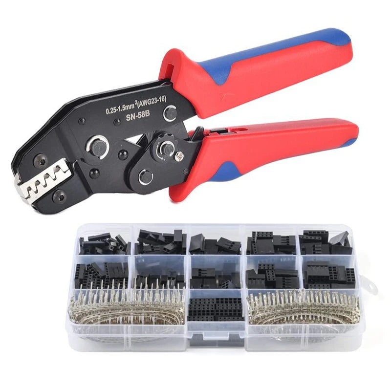 620PCS Dupont Crimping Tool Kit 2.54mm Pitch Single Row Male Headers, Dupont Crimp Pins Jumper Wire Crimping Plier Hand Tool