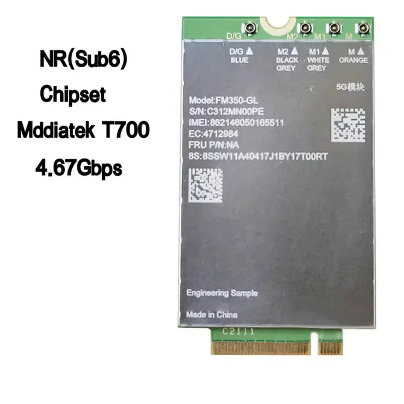 Fibocom FM350-GL 5G Module for Thinkpad T14s X13 Gen3 X1 Carbon 10th X1 Yoga 7th P1 X1 Extreme Gen5 Laptop Engineering Sample