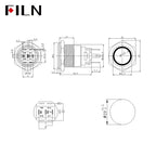 FILN 16mm 19mm 22mm Stainless Steel Waterproof LED Indicator Metal Push Button  Switch Power Symbol   Start Stop Power on Off