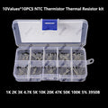 100PCS 10Values*10PCS 50K 100K NTC Thermistor Thermal Resistor Kit MF52 NTC-MF52AT 1K 2K 3K 4.7K 5K 10K 20K 47K 5% 3950B