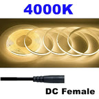 5M 10M Per Roll COB LED Strip DC12V 24V 8mm LED Lights for Room Bedroom TV Decor High Density Soft Flexible Neon Tape Light Lamp
