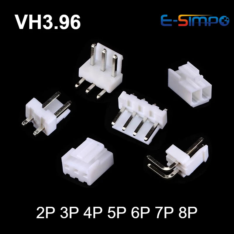 20/50PC VH3.96 2P 3P 4P 5P 6P 7P 8Pin Female Housing Plug Connector Straight/Curved Needle Pin Header Wafer VH 3.96mm Connectors
