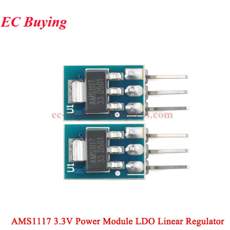 100Pcs/1pc AMS1117 3.3V 5V Power Supply Module AMS1117-3.3 AMS1117-5.0 LDO Linear Voltage Regulator Board 800mA PCB