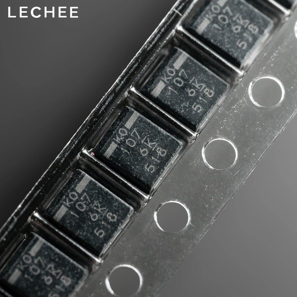 10PCS/Set T520B107M006ATE040 6.3V 100uF 40mOhm Polymer Tantalum Capacitors Low ESR SMD Case-B 3528 for Electronics