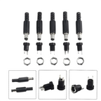 5 Pair DC 12V Male Female Socket Panel Mount Barrels Jack Plug Power Connector Female Jack Screw Nut Panel Mount Connector