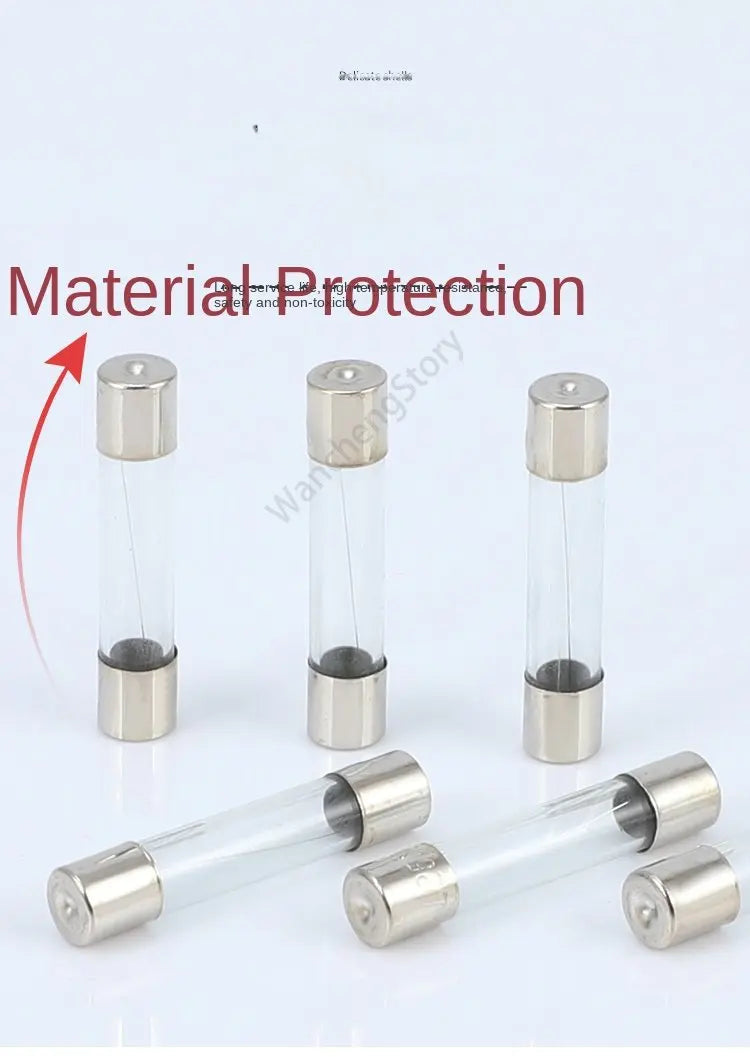 10/100PCS Fuse tube 5x20 6x30 glass fuse tube 250v0.1A 0.2A0.5A1A2A3A5A6 10A15A20A30A