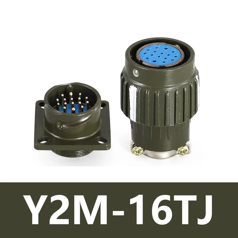 Y21M Series Fast Buckle Aviation Fixed Type Industrie Connector Plug Socket Male Female  2/3/4/5/7/10/14/16 Pin Army Green