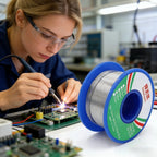 0.6/0.8mm, Premium high-purity 60/40 active solder wire, rosin core, containing tin and iron content of 1.5-2.0%, 50g